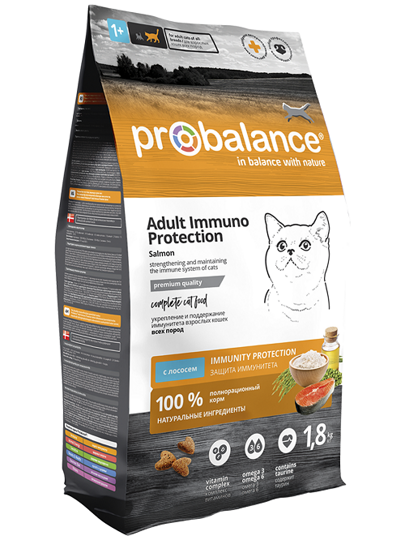 PROBALANCE Immuno Cat Salmon - Сухой корм для взрослых Кошек с Лососем 1,8 кг